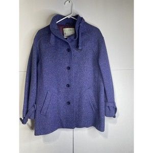 Vintage Jimmy Hourihan Of Dublin Donegal Tweed Purple Wool Coat Size 10 Ireland